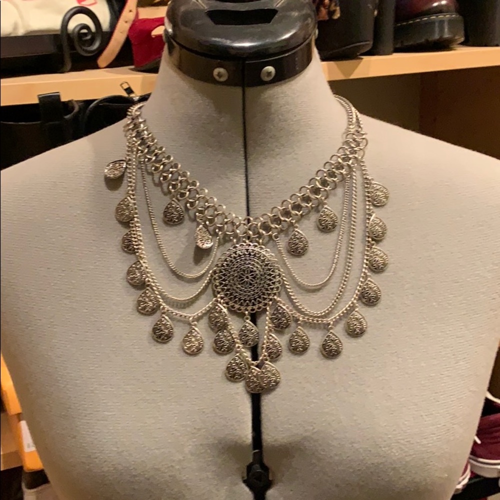 Gypsy silver chain necklace